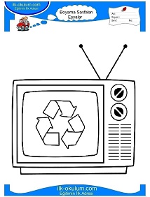 Çocuklar İçin Tv Boyama Sayfaları 
